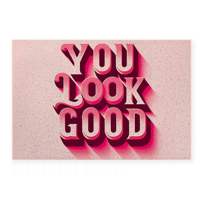 Feblilac Pink You Look Good PVC Coil Door Mat