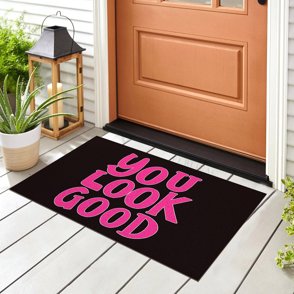 Feblilac Pink You Look Good Wide PVC Coil Door Mat