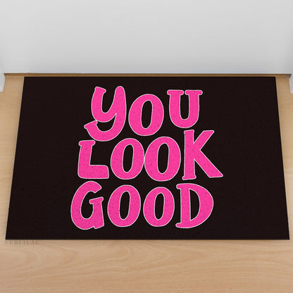 Feblilac Pink You Look Good Wide PVC Coil Door Mat