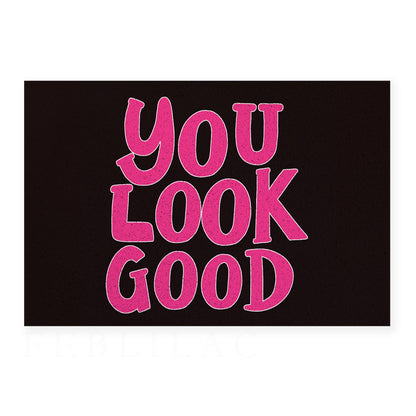 Feblilac Pink You Look Good Wide PVC Coil Door Mat