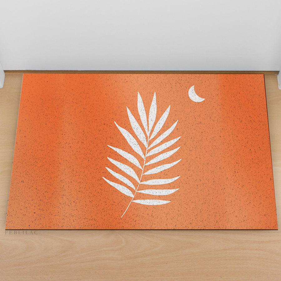 Feblilac Single Palm Leaf PVC Coil Door Mat