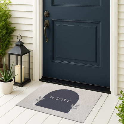 Feblilac Grey and White HOME PVC Coil Door Mat