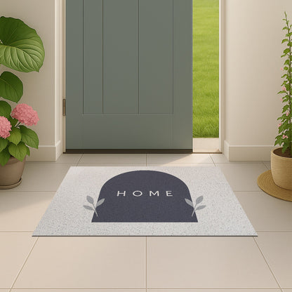Feblilac Grey and White HOME PVC Coil Door Mat