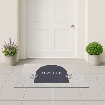 Feblilac Grey and White HOME PVC Coil Door Mat