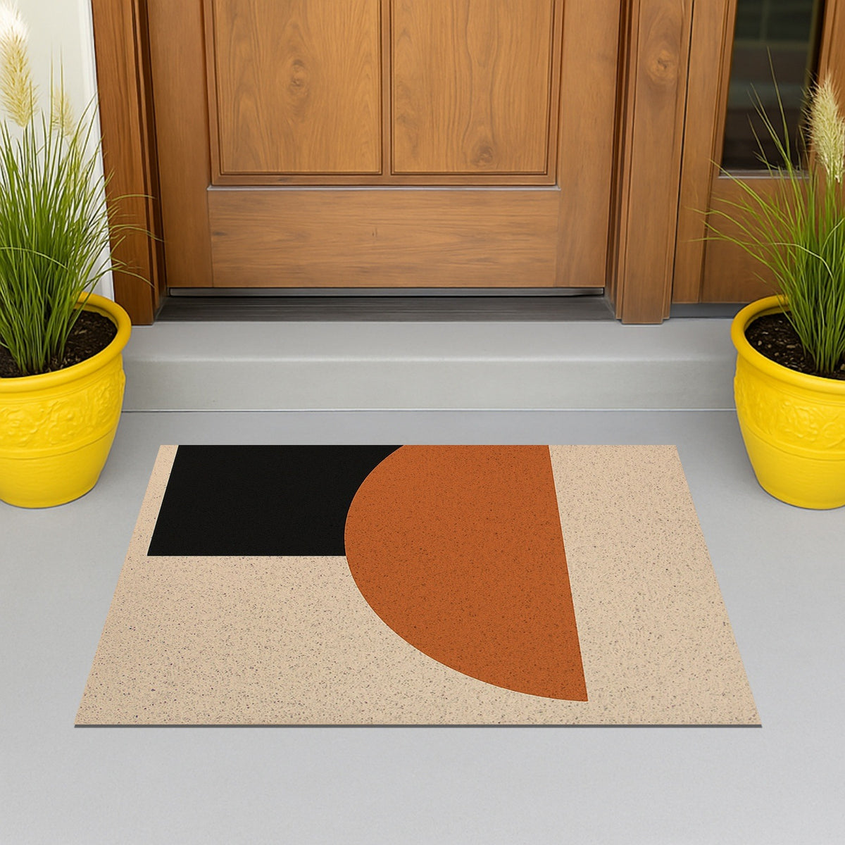 Feblilac Modern Minimal Geometry PVC Coil Door Mat