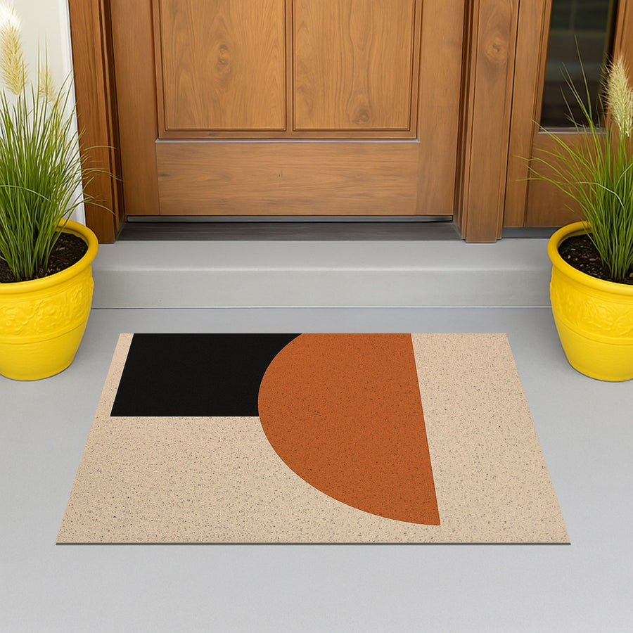 Feblilac Modern Minimal Geometry PVC Coil Door Mat