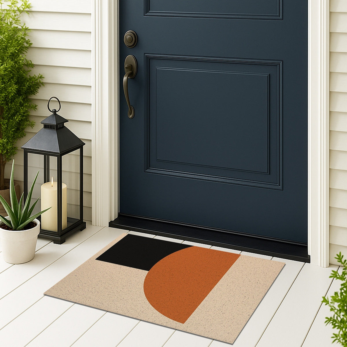 Feblilac Modern Minimal Geometry PVC Coil Door Mat