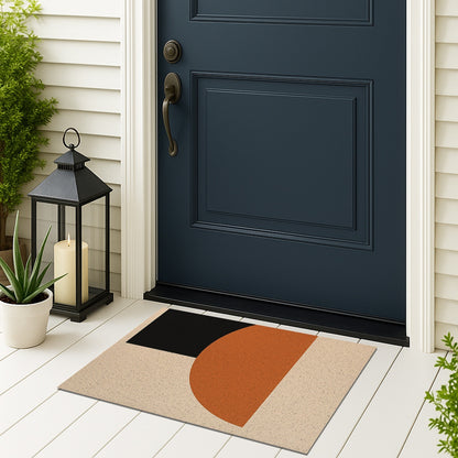 Feblilac Modern Minimal Geometry PVC Coil Door Mat