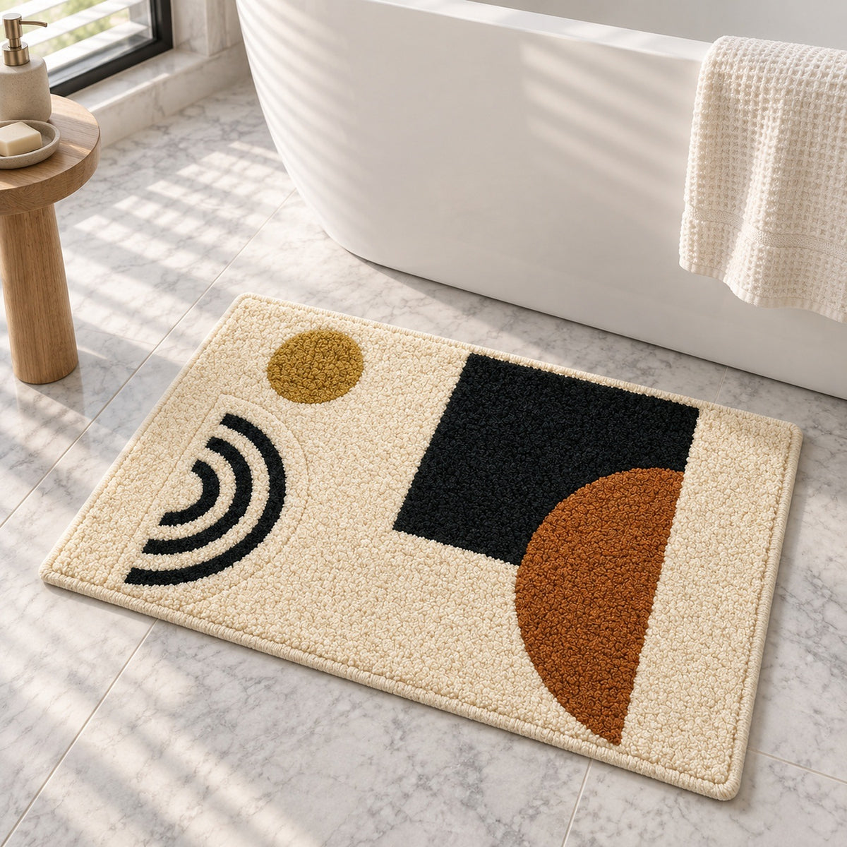 Feblilac Modern Minimal Geometry PVC Coil Door Mat