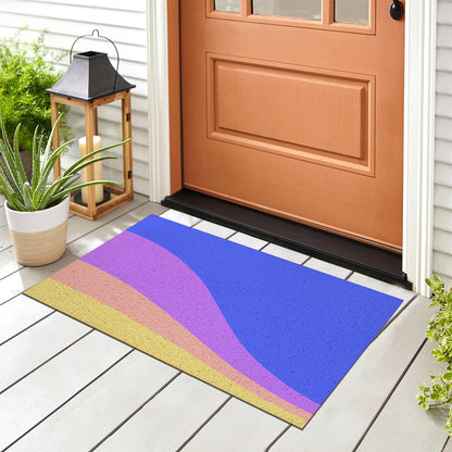 Feblilac Blue Purple Mountain PVC Coil Door Mat