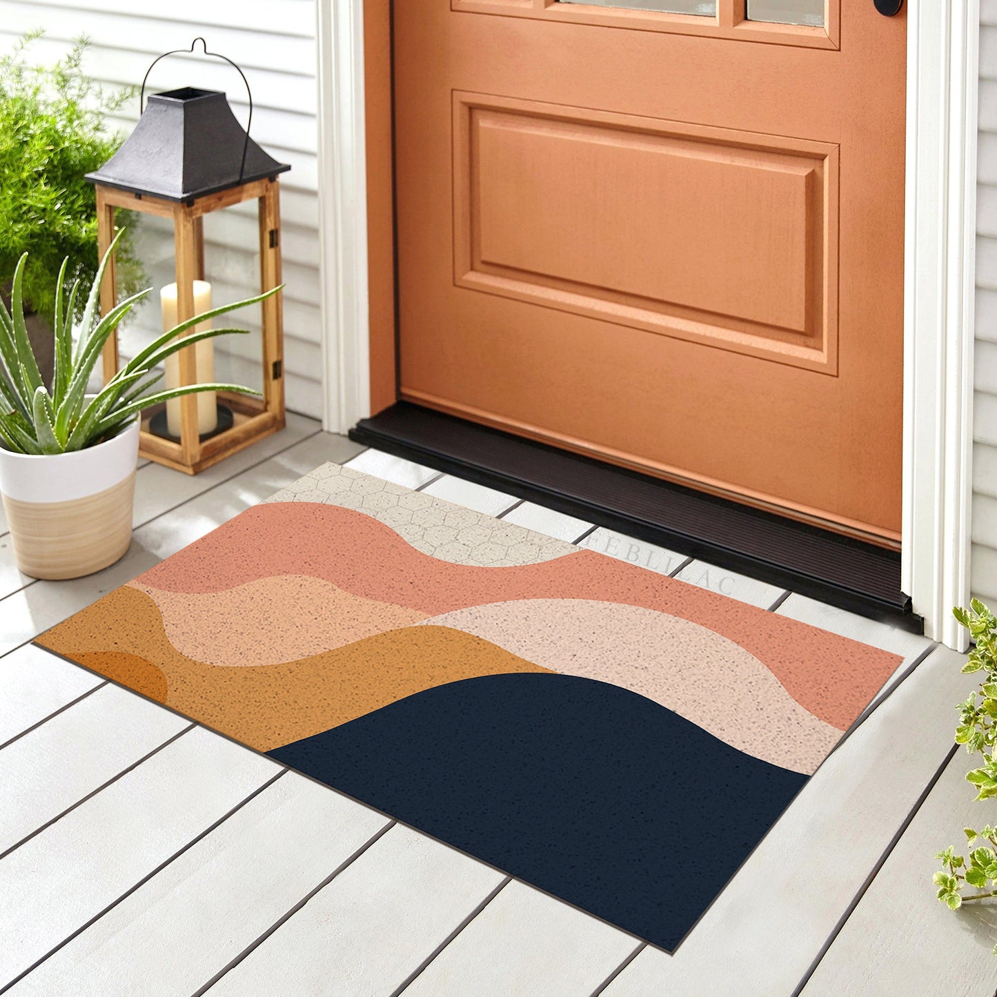 Feblilac Six-Color Wave Mountain PVC Coil Door Mat