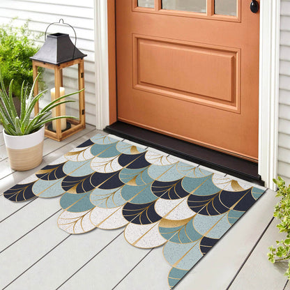 PVC Cutting Welcome Abstract Leaves Mats for Front Door Entrance Door - Feblilac® Mat