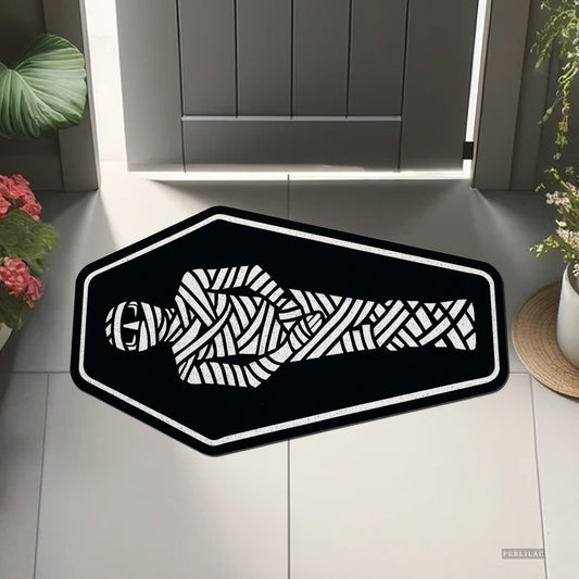 Feblilac Halloween Mummy PVC Coil Door Mat