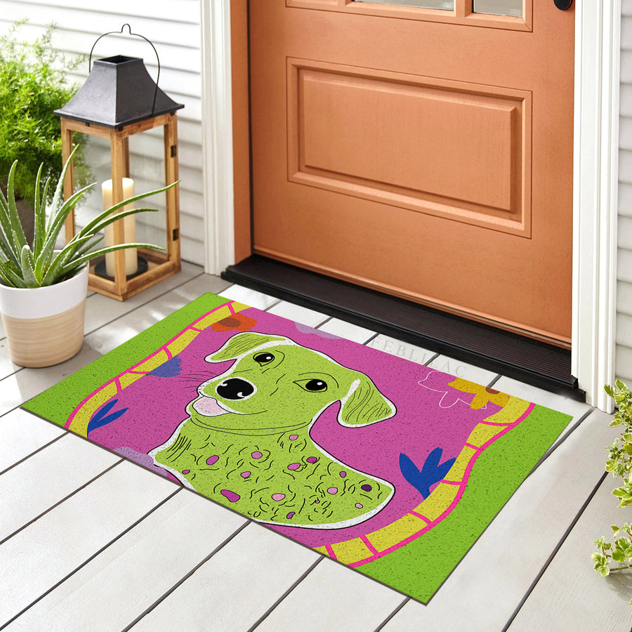 Feblilac Colorful Dog PVC Coil Door Mat