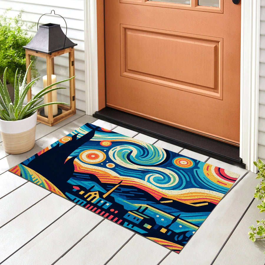 Feblilac Starry Sky Illustration Version PVC Coil Door Mat