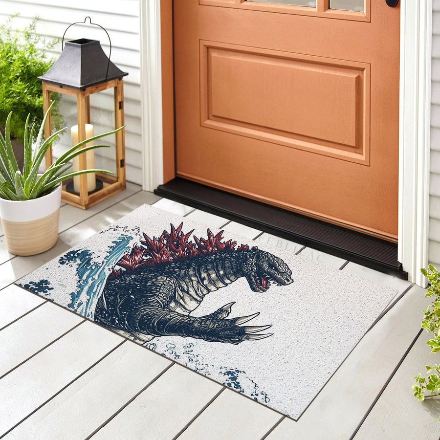 Feblilac Japanese Wave Monster PVC Coil Door Mat