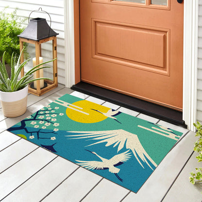 Feblilac Mount Fuji Crane PVC Coil Door Mat