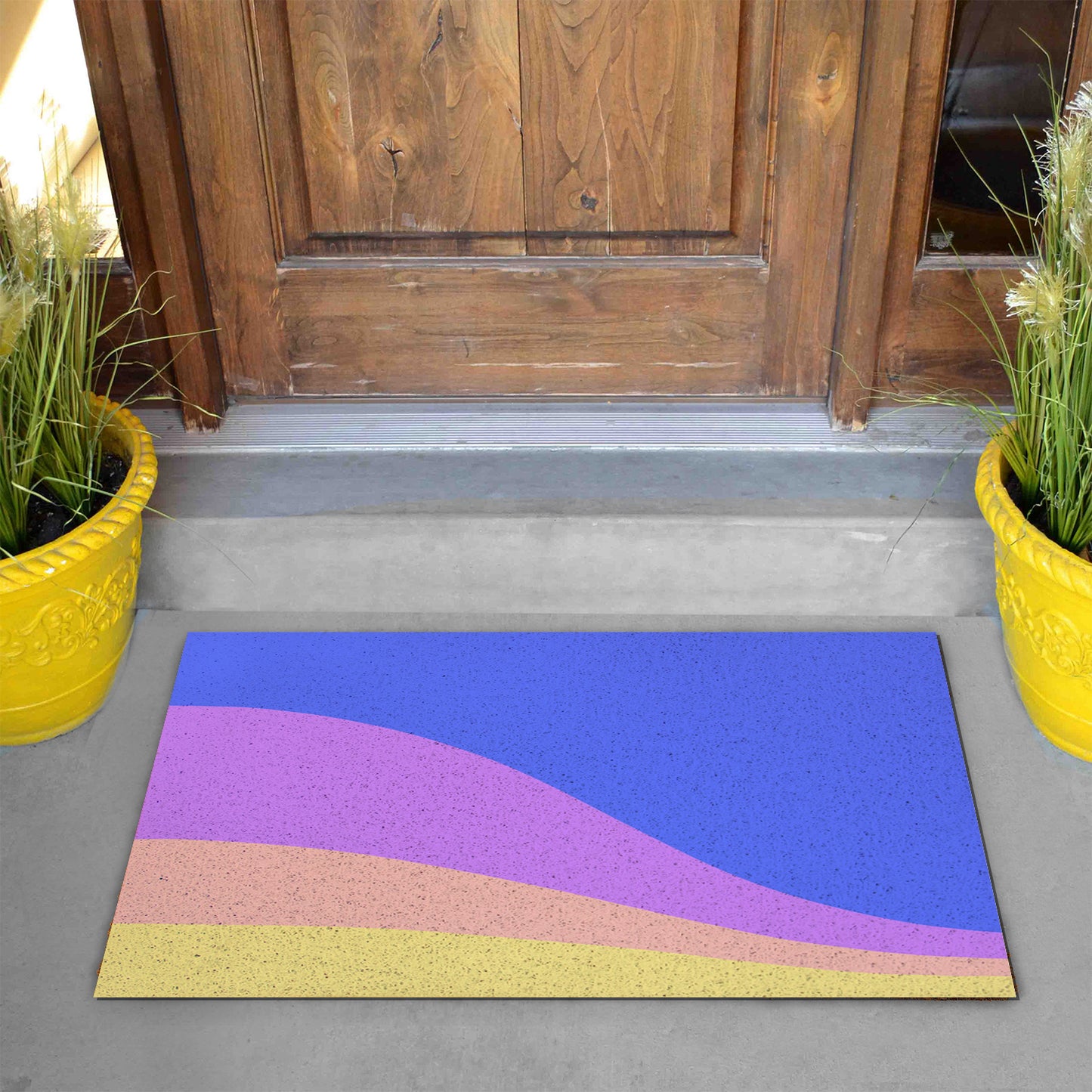 Feblilac Blue Purple Mountain PVC Coil Door Mat