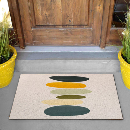 Feblilac Colored Stone Yellow Green PVC Coil Door Mat