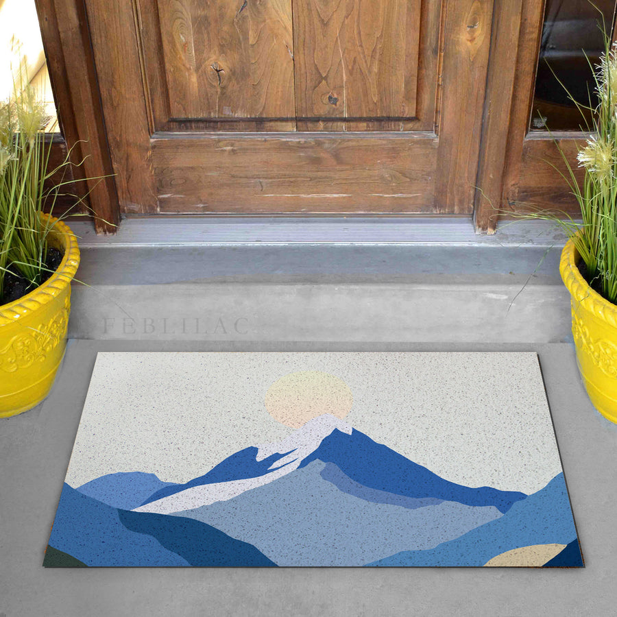 Feblilac the Snow Mountain of Sunrise PVC Coil Door Mat - view 2