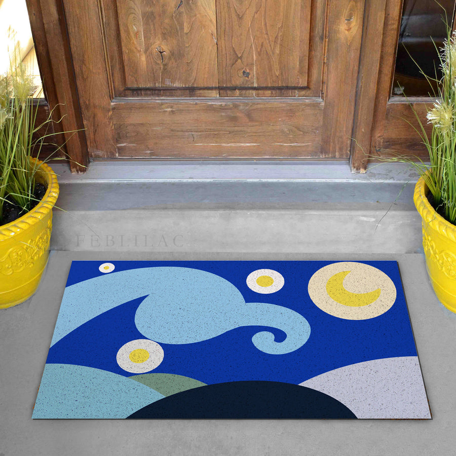 Feblilac Simple Strokes of Starry Sky PVC Coil Door Mat - view 4