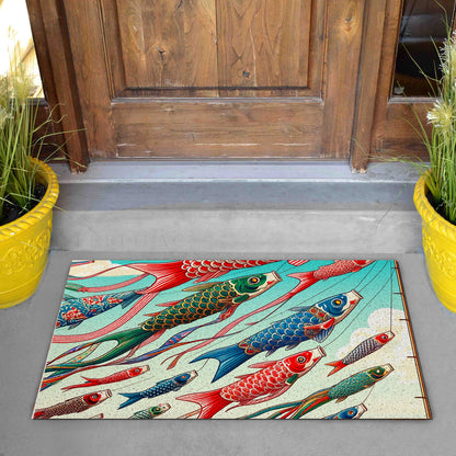 Feblilac Flying Koi Complex Version PVC Coil Door Mat