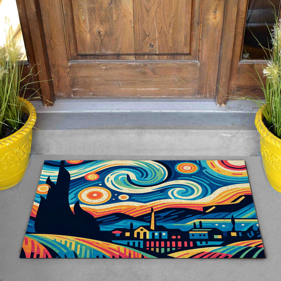 Feblilac Starry Sky Illustration Version PVC Coil Door Mat - view 2