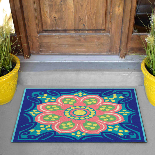 Feblilac Bohemian Lotus PVC Coil Door Mat