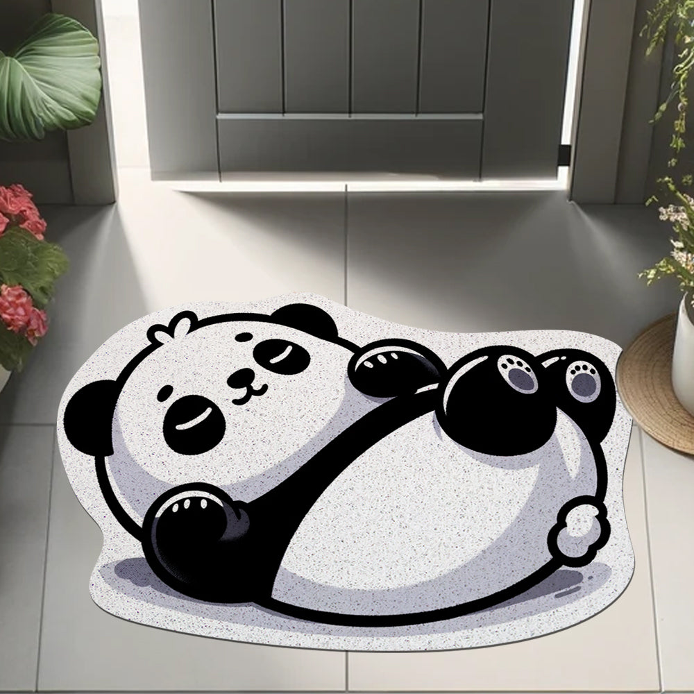 Feblilac Sleeping Fat Panda PVC Coil Door Mat