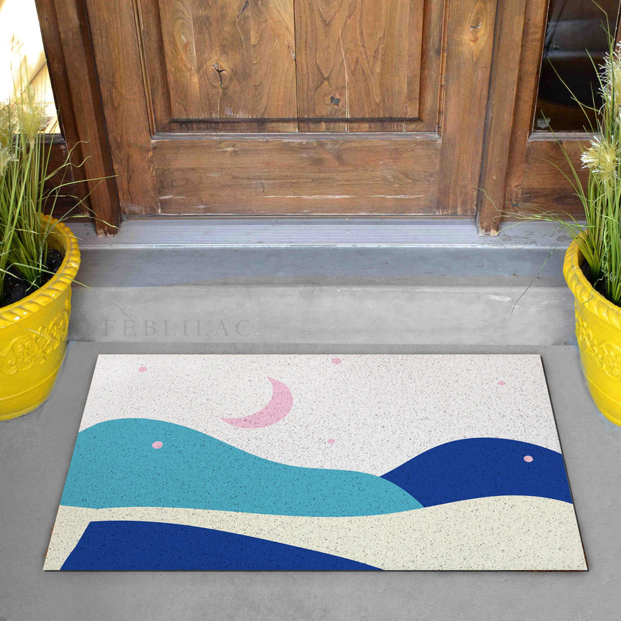 Feblilac Blue Pink Night Starry Sky PVC Coil Door Mat - view 4