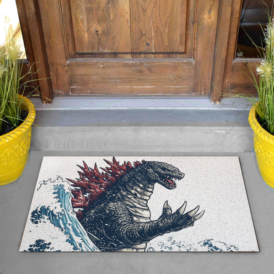 Feblilac Japanese Wave Monster PVC Coil Door Mat - view 2