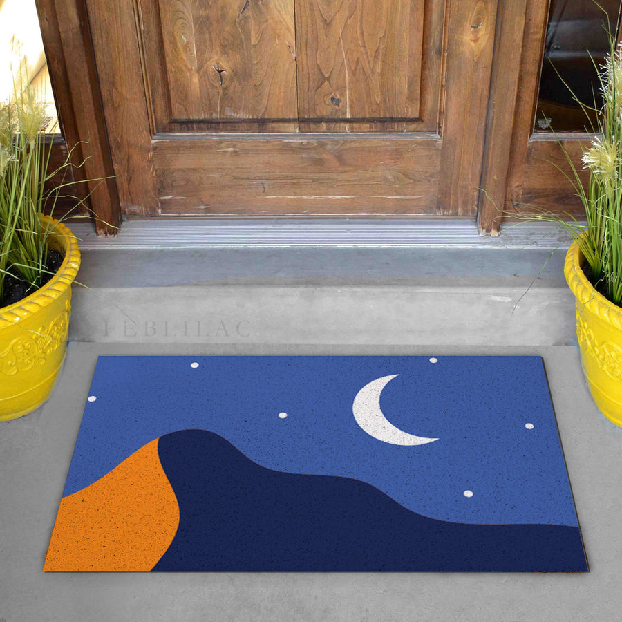 Feblilac Stars Moon and Mountains PVC Coil Door Mat - view 4