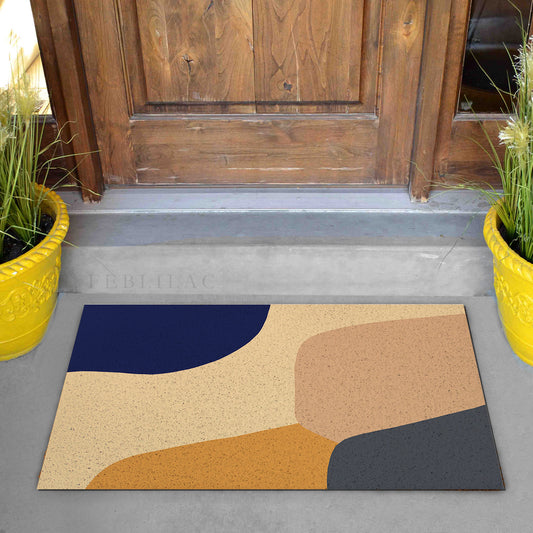 Feblilac Four Color Blocks Modern Abstract PVC Coil Door Mat