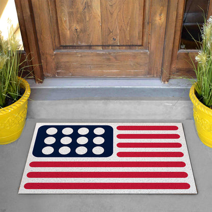 Feblilac American Flag Lego Version PVC Coil Door Mat