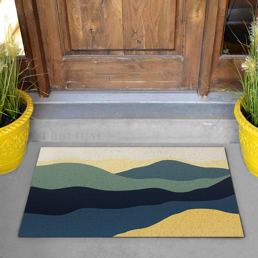 Feblilac Navy Blue Mountains PVC Coil Door Mat - view 2