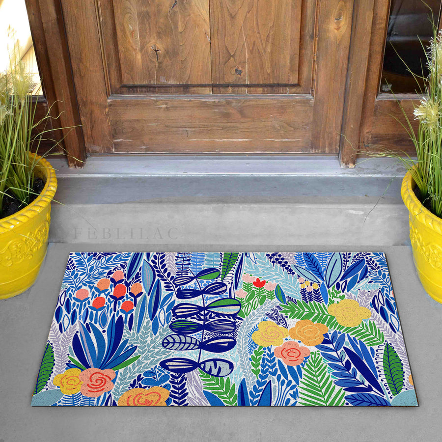 Feblilac Tropical Leaves PVC Coil Door Mat - view 3