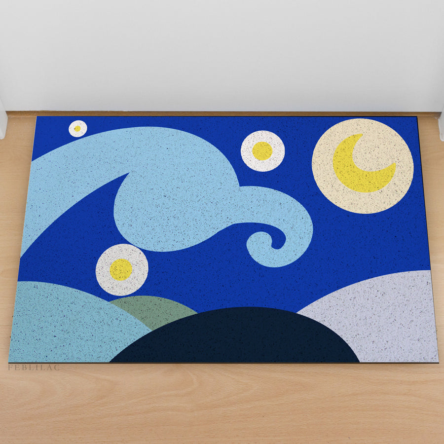 Feblilac Simple Strokes of Starry Sky PVC Coil Door Mat - view 2
