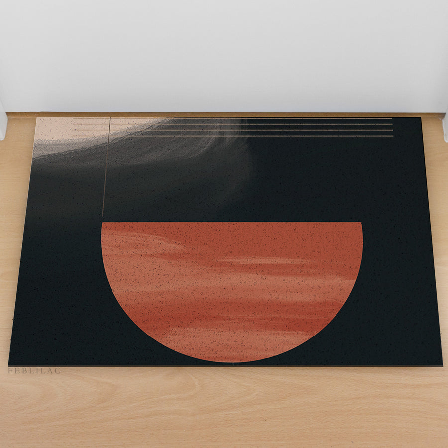 Feblilac Red and Black Modern Abstract PVC Coil Door Mat - view 3