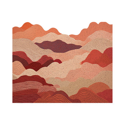 Feblilac Red Lines Mountains and Rivers PVC Coil Door Mat