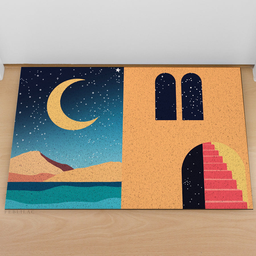 Feblilac Simple Style House Mountains PVC Coil Door Mat - view 3