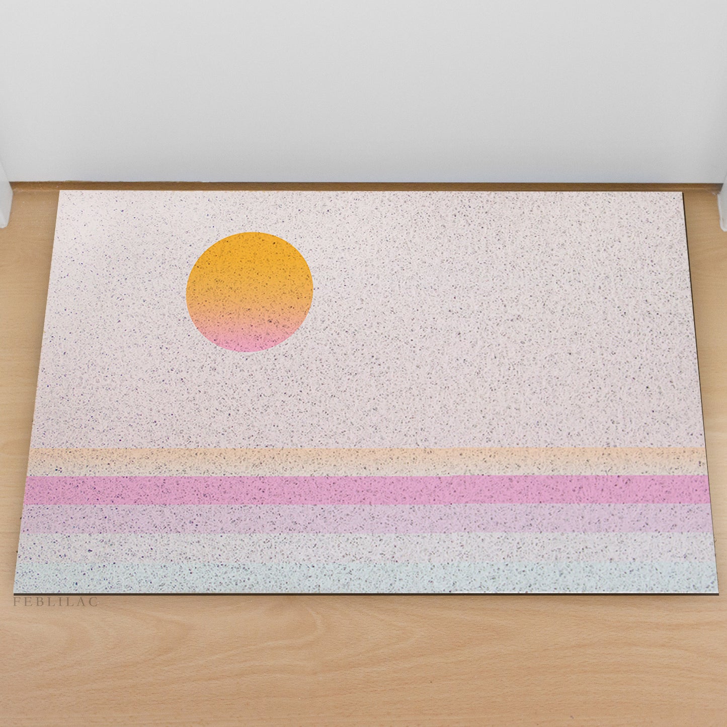 Feblilac Pink Ocean Sunset PVC Coil Door Mat