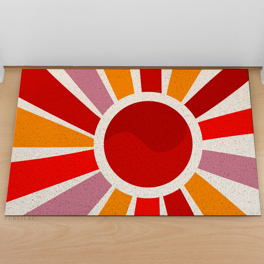 Feblilac Sun Rays Shining PVC Coil Door Mat - view 2