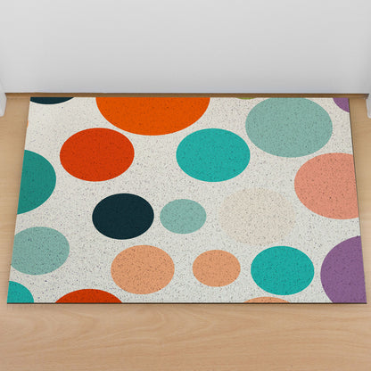 Feblilac Colorful Polka Dots PVC Coil Door Mat