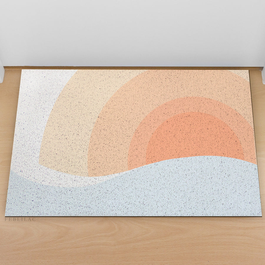 Feblilac Pink Gradient Sun Rising PVC Coil Door Mat - view 2