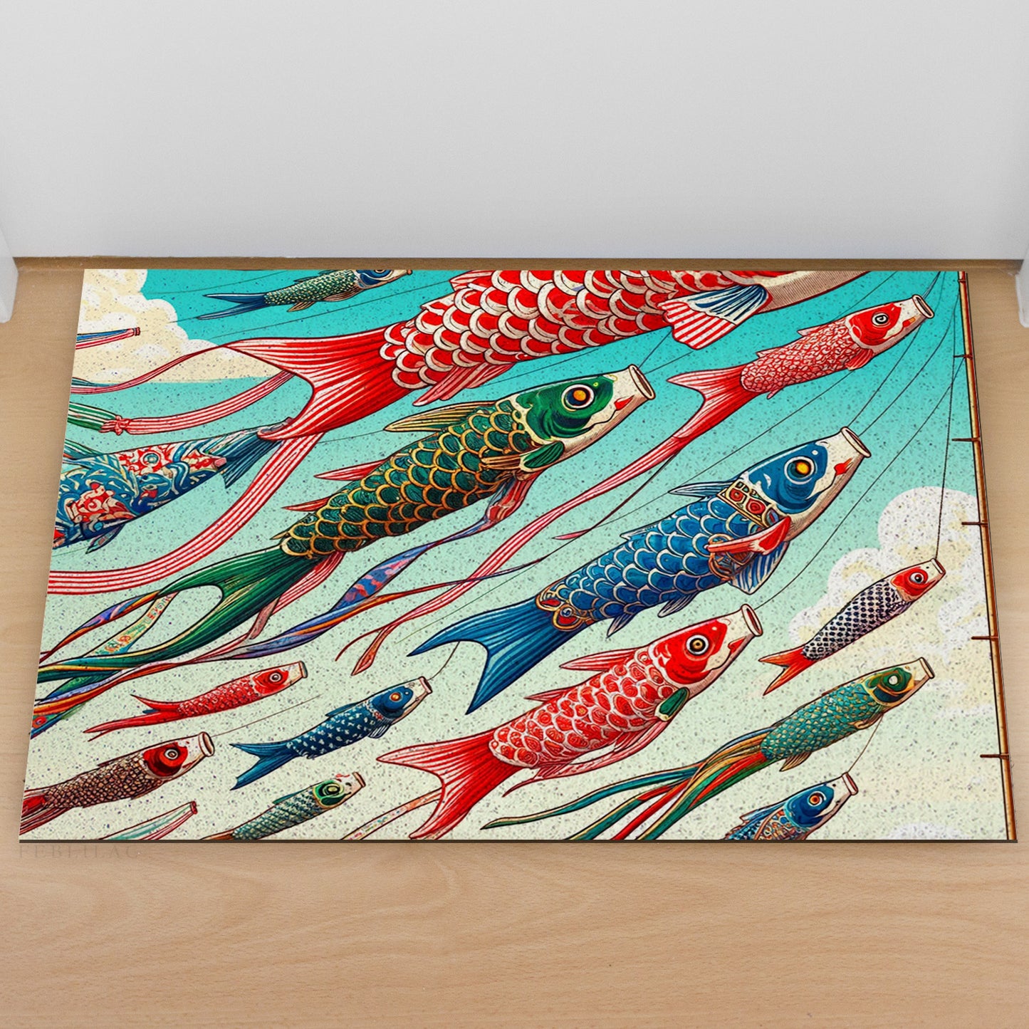 Feblilac Flying Koi Complex Version PVC Coil Door Mat