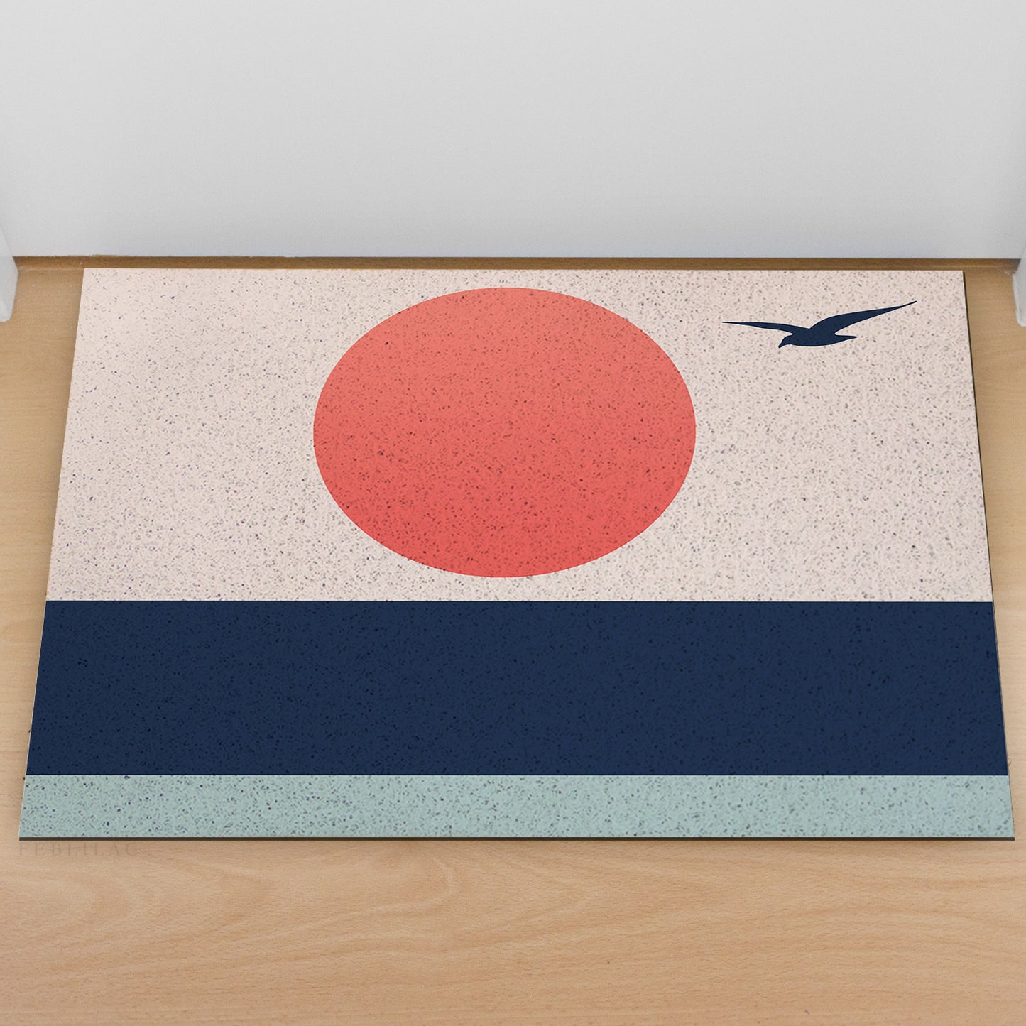 Feblilac Seagull Sunset Blue Tide PVC Coil Door Mat