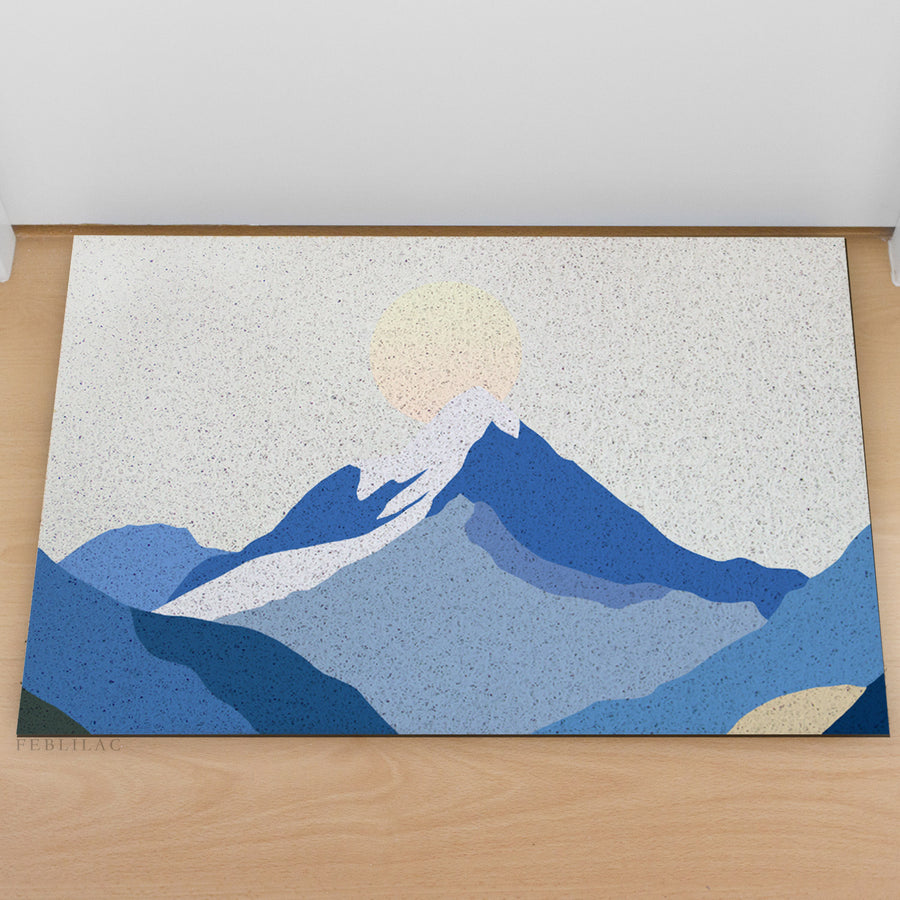 Feblilac the Snow Mountain of Sunrise PVC Coil Door Mat - view 3