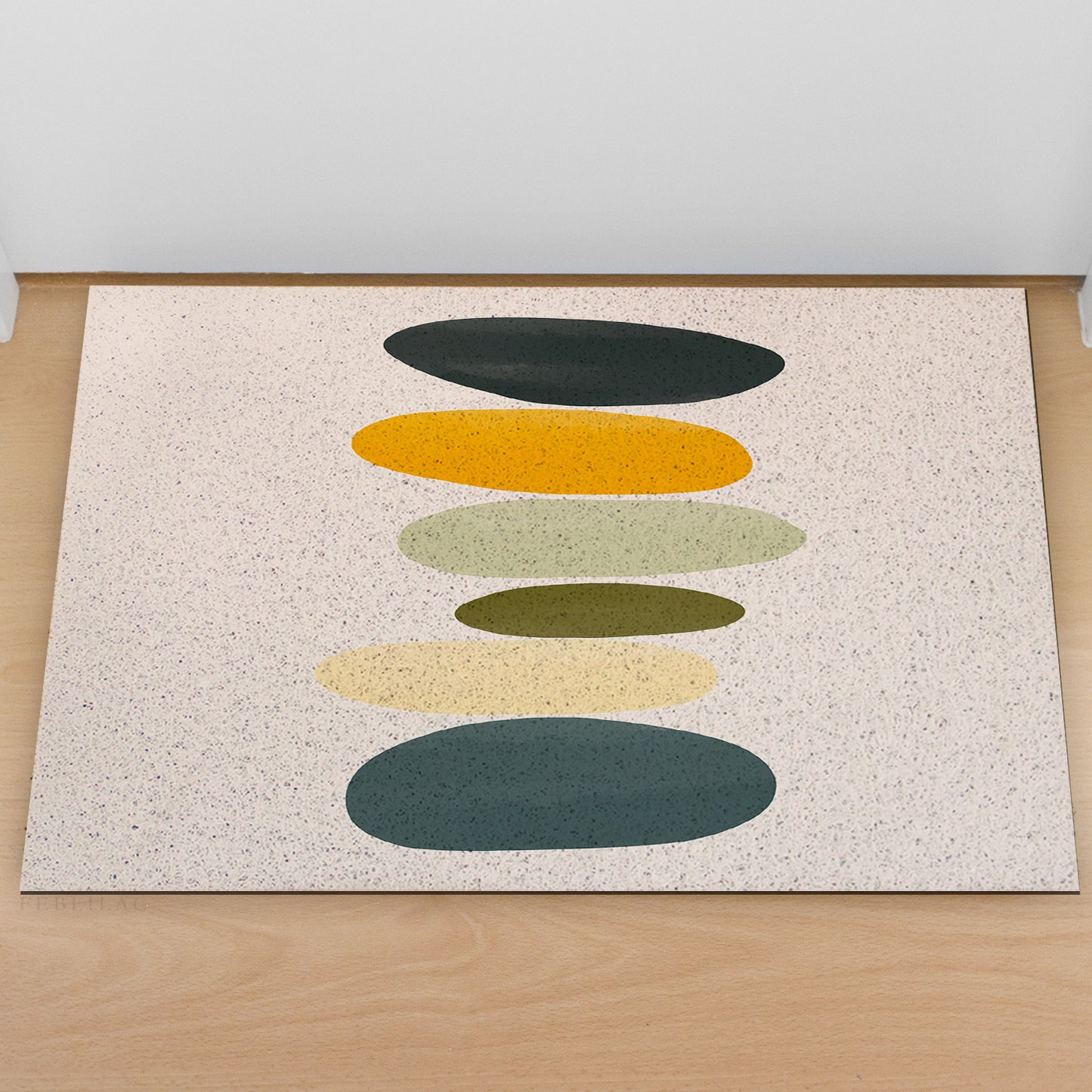 Feblilac Colored Stone Yellow Green PVC Coil Door Mat