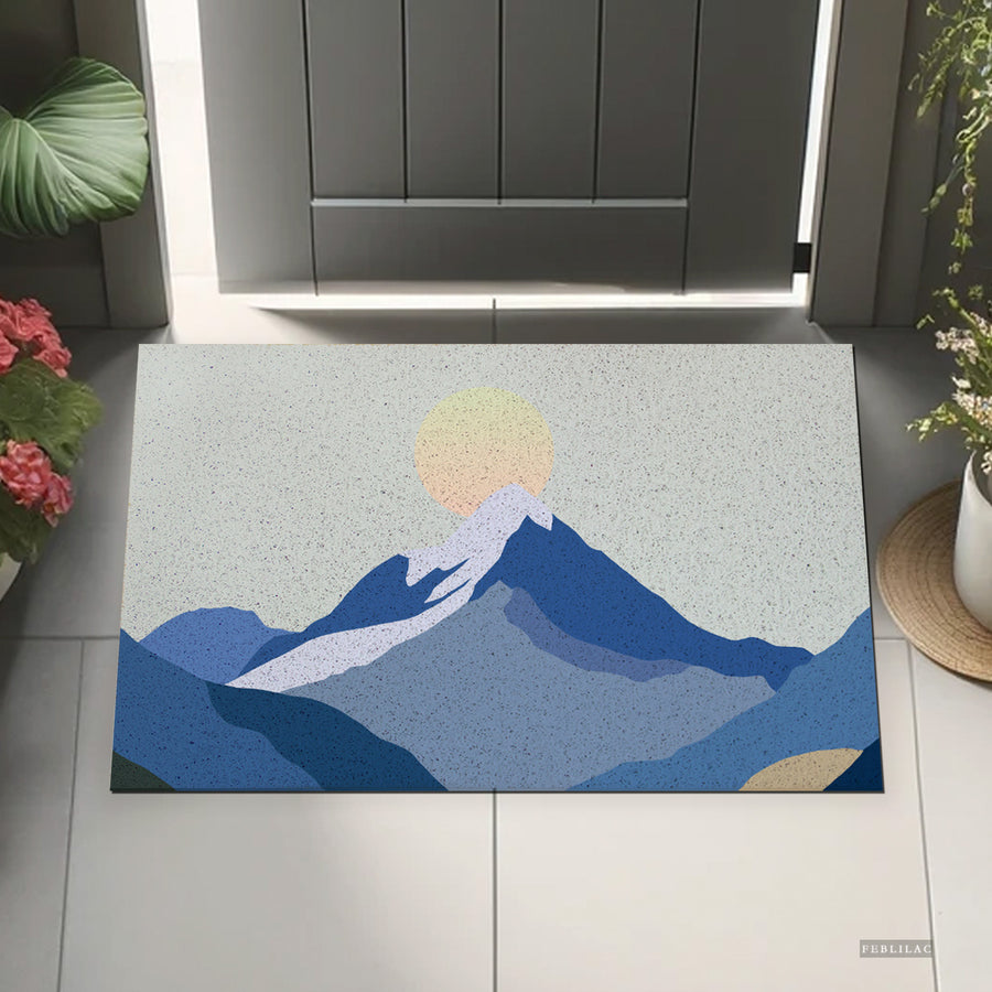 Feblilac the Snow Mountain of Sunrise PVC Coil Door Mat - view 4