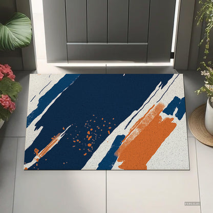 Feblilac Paint Blue Orange PVC Coil Door Mat